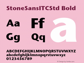 StoneSansITCStd-Bold Version 1.000;PS 001.000;hotconv 1.0.38图片样张