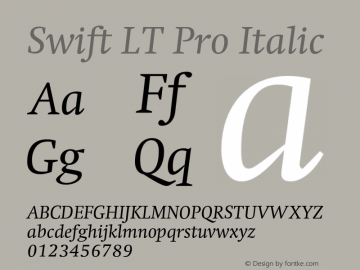 SwiftLTPro-Italic Version 1.100;PS 001.001;hotconv 1.0.38图片样张