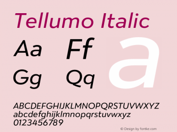 Tellumo Italic Version 1.00图片样张