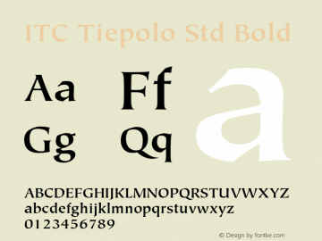 ITC Tiepolo Std Book Bold Version 3.00 Build 1000图片样张