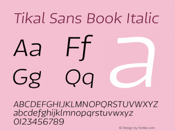 TikalSansBook-Italic 1.000图片样张