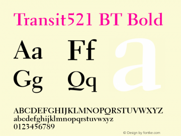 Transit521 BT Bold Version 1.01 emb4-OT图片样张