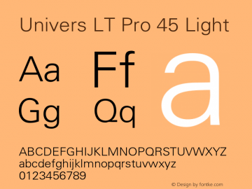 Univers LT Pro 45 Light Version 1.00 Build 1000图片样张