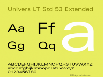 UniversLTStd-Ex Version 2.000 Build 1000图片样张