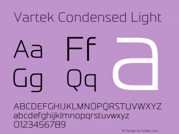 Vartek Condensed Light Version 001.000 November 2020图片样张