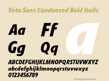 Veto Sans Cond Bold Italic Version 1.00, build 17, s3图片样张