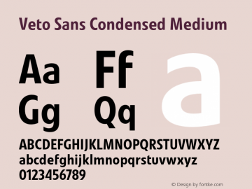 Veto Sans Cond Medium Version 1.00, build 17, s3图片样张