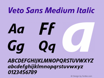 Veto Sans Medium Italic Version 1.00, build 17, s3图片样张
