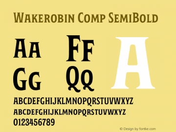 Wakerobin Comp SemiBold Version 1.00图片样张