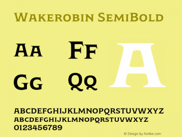 Wakerobin SemiBold Version 1.00图片样张