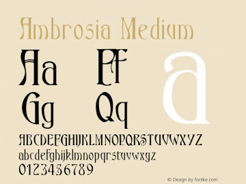 Ambrosia Medium Version 001.000 Font Sample