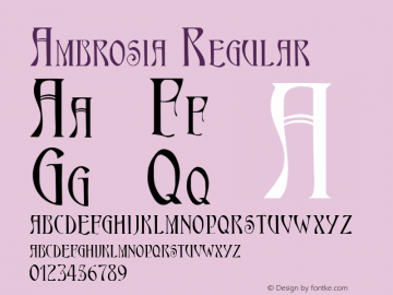 Ambrosia Regular Converted from F:\WINDOWS\TTFONTS\AMBRO___.TF1 by ALLTYPE图片样张