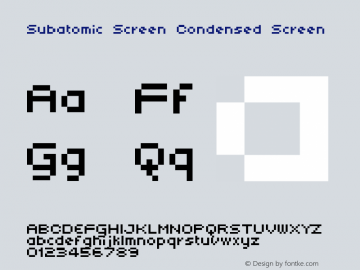 Subatomic Screen Condensed Screen Subatomic's Condensed Screen Font v0.2.3图片样张