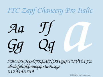 ZapfChanceryPro-Italic Version 3.000 Build 1000图片样张