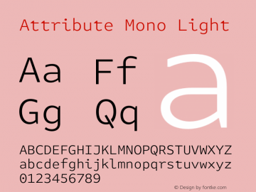 Attribute Mono Light Version 7.601, build 1028, FoPs, FL 5.04图片样张