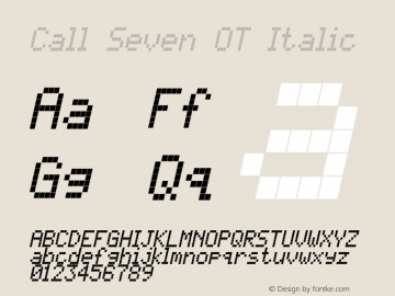 CallSevenOT-Italic Version 7.504; 2010; Build 1002图片样张