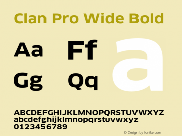 Clan Pro Wide Bold Version 7.600, build 1030, FoPs, FL 5.04图片样张