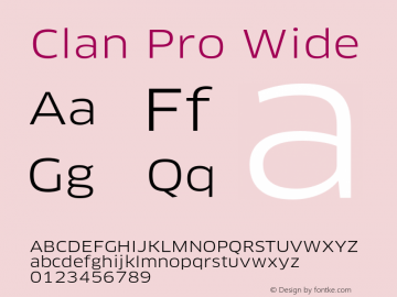 Clan Pro Wide Regular Version 7.600, build 1030, FoPs, FL 5.04图片样张