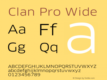 Clan Pro Wide Regular Version 7.600, build 1030, FoPs, FL 5.04图片样张