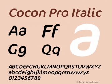 Cocon Pro Italic Version 7.600图片样张