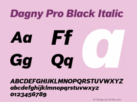 Dagny Pro Black Italic Version 7.600, build 1027, FoPs, FL 5.04图片样张