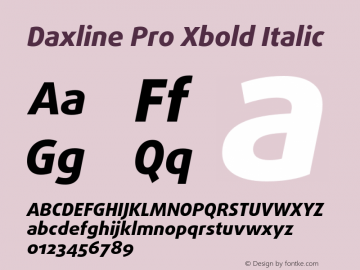 Daxline Pro Xbold Italic Version 7.504; 2006; Build 1025图片样张