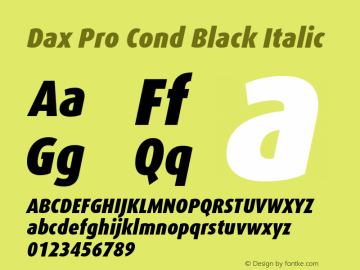 Dax Pro Cond Black Italic Version 7.504; 2006; Build 1022图片样张