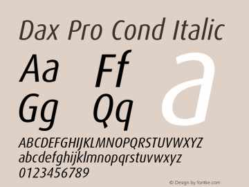 Dax Pro Cond Italic Version 7.504; 2006; Build 1022图片样张