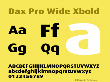 Dax Pro Wide Xbold Version 7.504; 2006; Build 1022图片样张