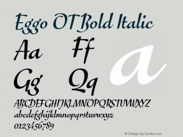 Eggo OT Bold Italic Version 7.60图片样张