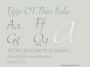 Eggo OT Thin Italic Version 7.60图片样张