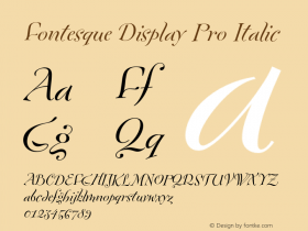 FontesqueDisplayPro-Italic Version 7.504; 2010; Build 1002图片样张