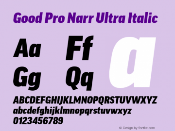 Good Pro Narr Ultra Italic Version 7.60图片样张