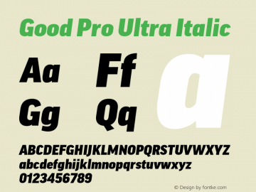 Good Pro Ultra Italic Version 7.60图片样张