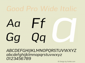 Good Pro Wide Italic Version 7.60图片样张