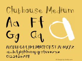 Clubhouse Medium Version 001.000 Font Sample