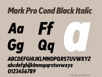 Mark Pro Cond Black Italic Version 7.60图片样张