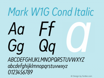 Mark W1G Cond Italic Version 1.00, build 9, g2.6.4 b1272, s3图片样张