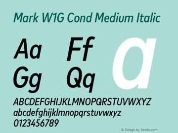 Mark W1G Cond Medium Italic Version 1.00, build 9, g2.6.4 b1272, s3图片样张