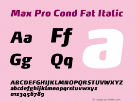 MaxPro-CondFatItalic Version 7.504; 2014; Build 1023图片样张