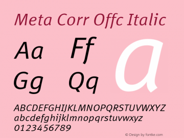Meta Corr Offc Italic Version 7.504; 2012; Build 1021图片样张