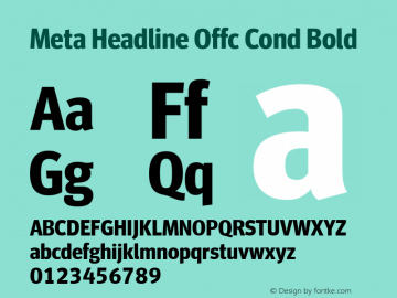 Meta Headline Offc Cond Bold Version 7.504; 2012; Build 1020图片样张