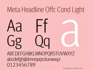 Meta Headline Offc Cond Light Version 7.504; 2012; Build 1020图片样张