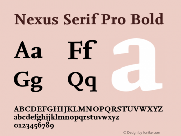 Nexus Serif Pro Bold Version 7.600, build 1027, FoPs, FL 5.04图片样张