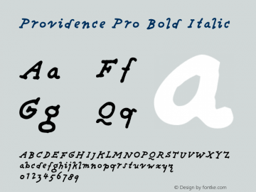 ProvidencePro-BoldIta Version 7.504; 2009; Build 1003图片样张