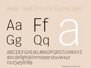 Real Text Pro Cn ExtraLight Version 1.00图片样张