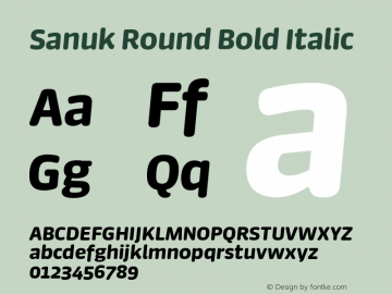 Sanuk Round Pro Bold Italic Version 7.504; 2018; Build 1020图片样张