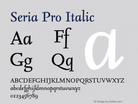 SeriaPro-Italic Version 7.504; 2006; Build 1022图片样张