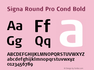 Signa Round Pro Cond Bold Version 7.504; 2017; Build 1023图片样张