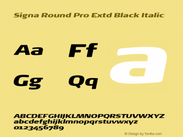 Signa Round Pro Extd Black Italic Version 7.504; 2017; Build 1023图片样张